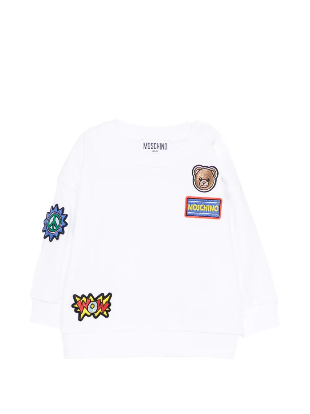 Moschino Kids multi-patch sweatshirt - Bianco