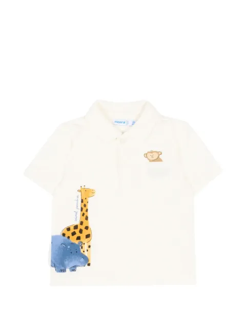 Mayoral animal-print short-sleeve polo shirt