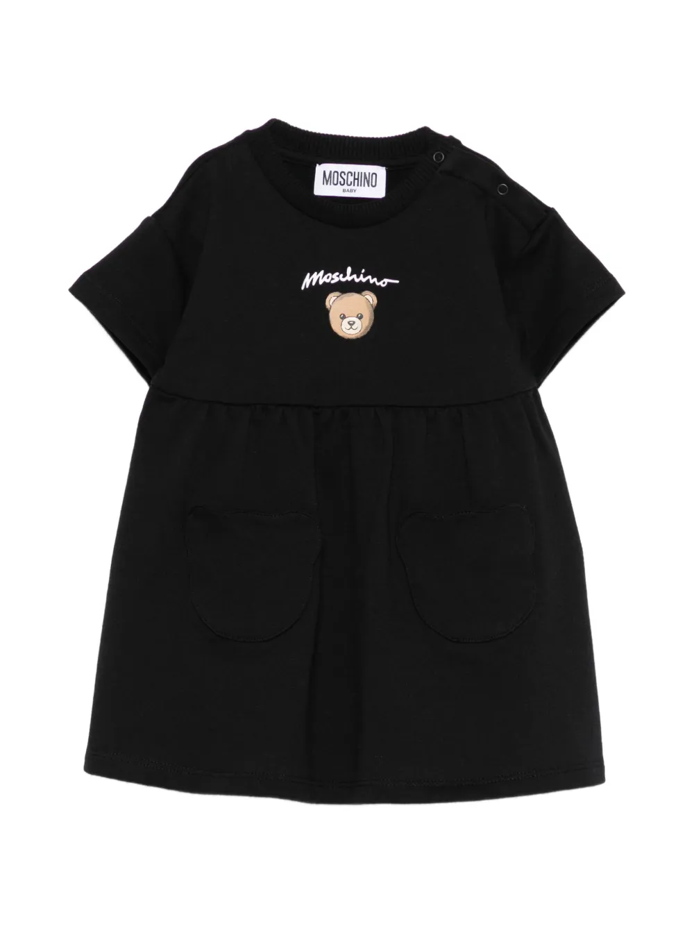 Moschino Kids bear-print dress - Nero