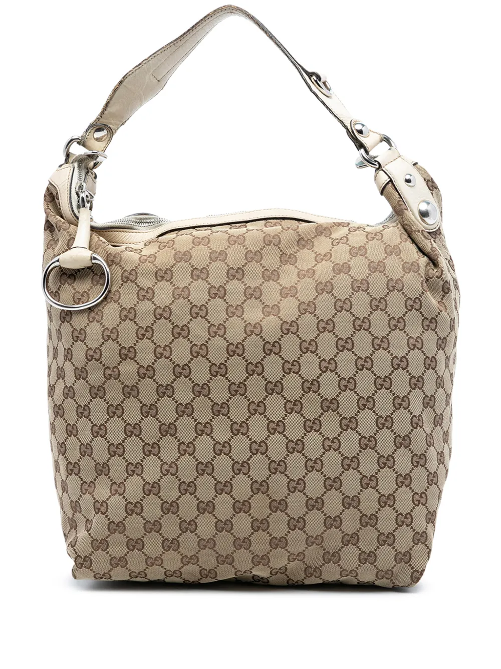 Gucci Pre-Owned 2016-2026 Large GG Canvas Icon Bit Hobo satchel - Marrone
