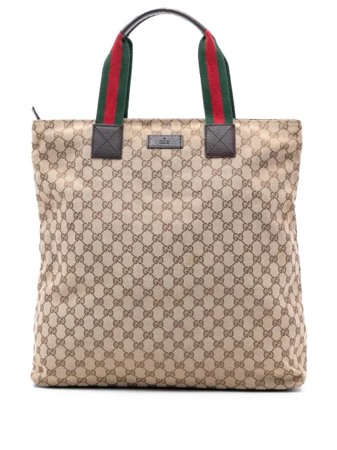 Gucci Pre-Owned tote en lona GG con detalle Web 2016-2026