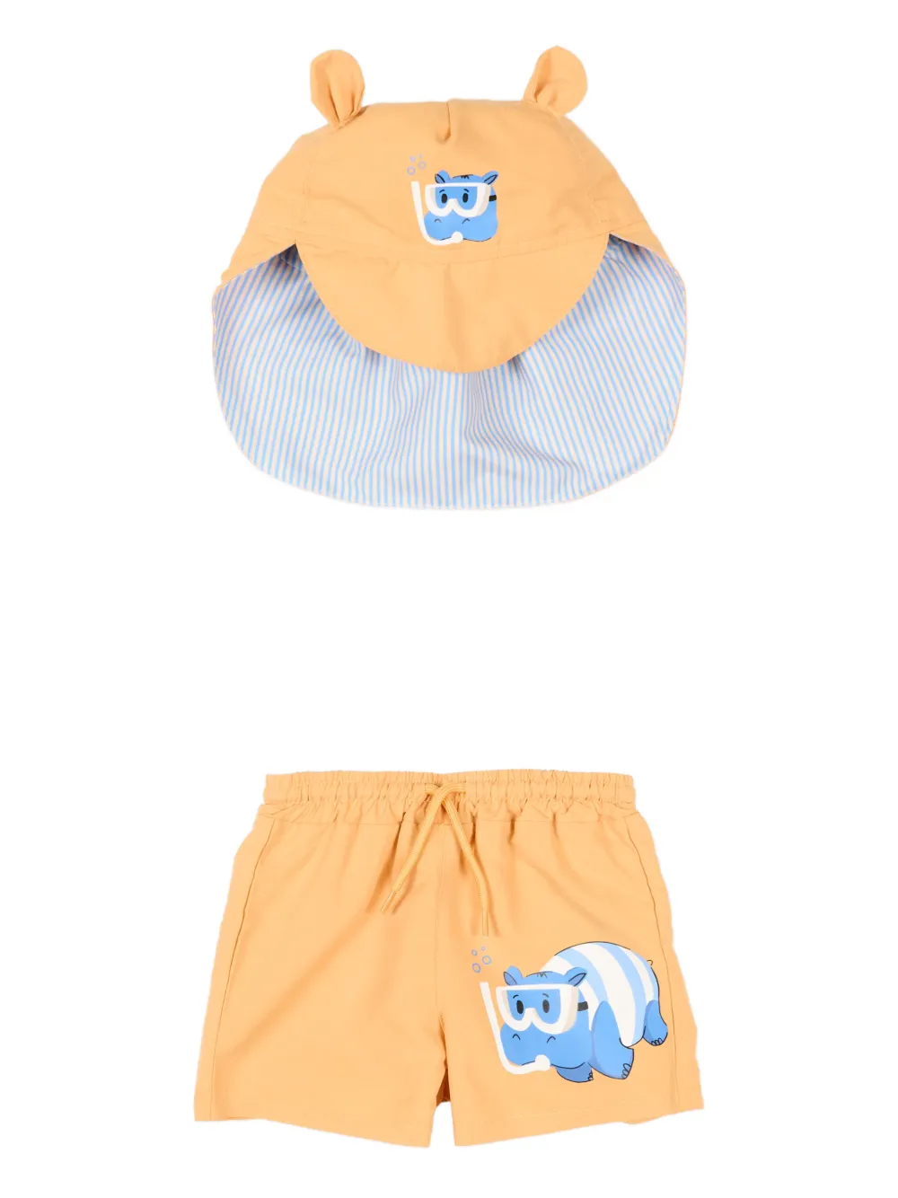 Hippo-Print Swim Shorts Set (Set Of Two)