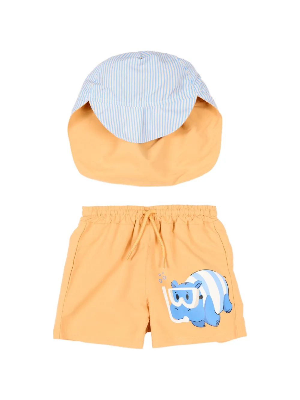 Hippo-Print Swim Shorts Set (Set Of Two)