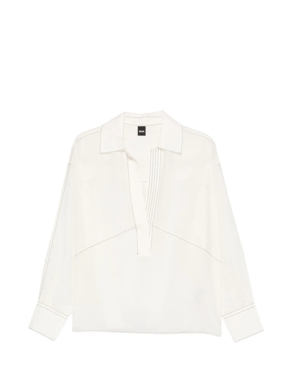 BOSS Top Brizzy con scollo a V - Toni neutri