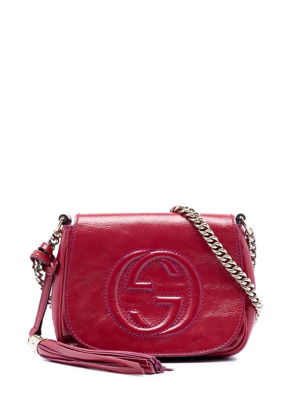 Gucci Pre-Owned 2016-2025 Small Patent Soho Chain Flap crossbody bag - Rosa