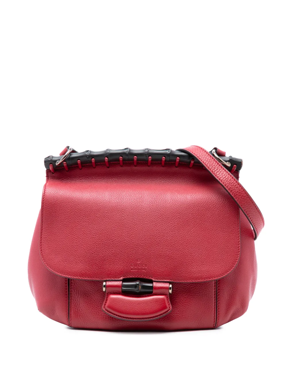 Gucci Pre-Owned 2016-2026 Medium Leather Bamboo Nouveau Fringe crossbody bag - Rosso