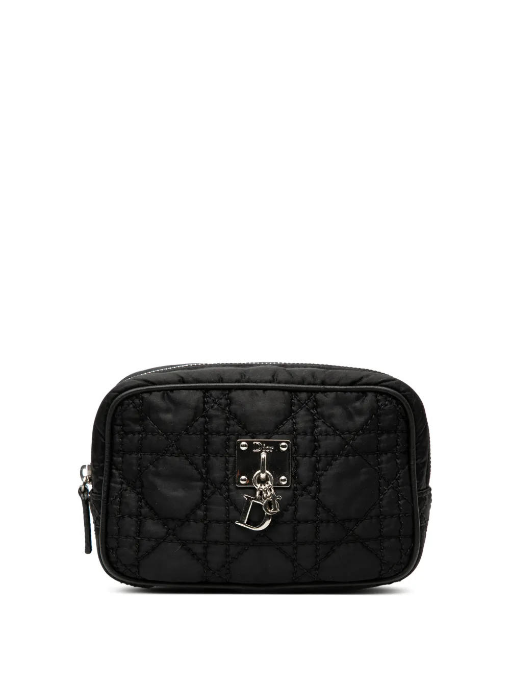 Christian Dior Pre-Owned 2008 Nylon Cannage Charm Trousse Cosmetic Bag pouch - Nero