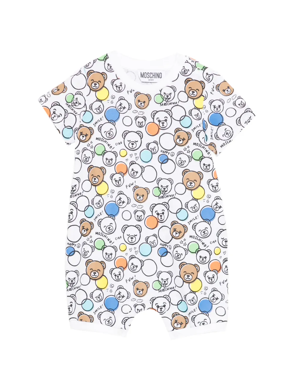 Moschino Kids teddy-print romper - Weiß
