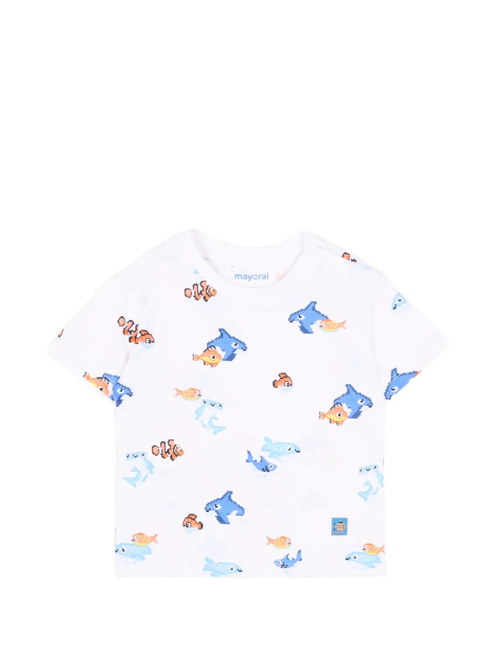 Mayoral Twee T-shirts met vissenprint Blauw