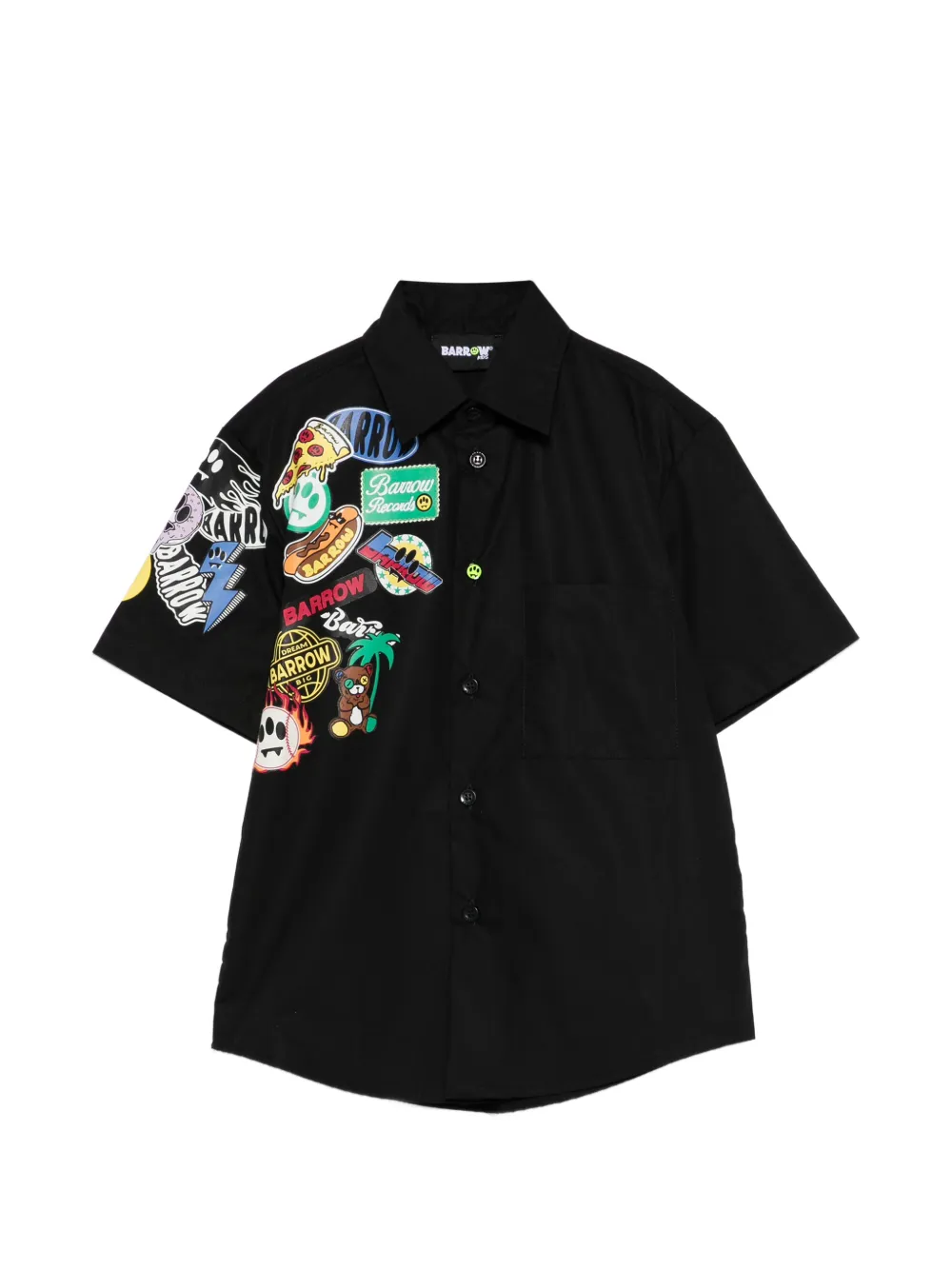 Barrow kids patch-printed shirt - Black