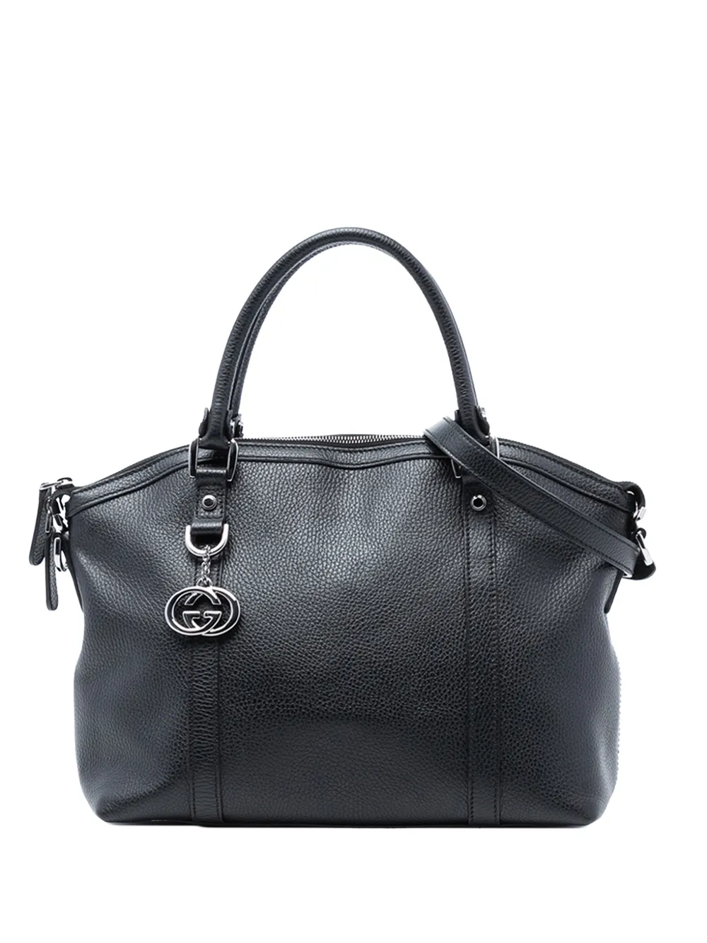 Gucci Pre-Owned 2016-2026 Leather GG Charm Dome satchel - Nero