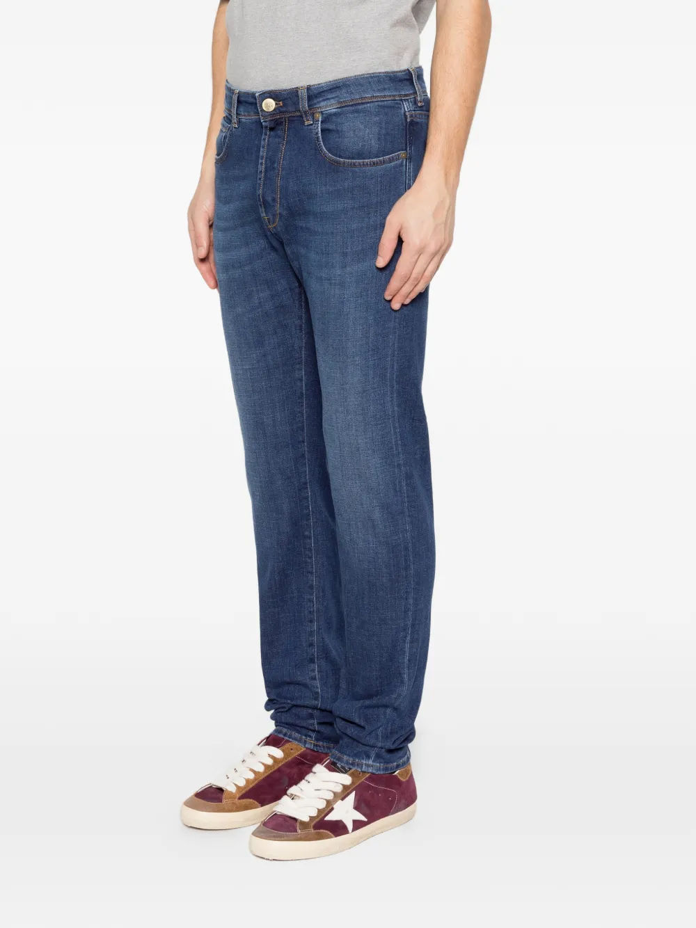 Incotex Jeans met vervaagd effect Blauw
