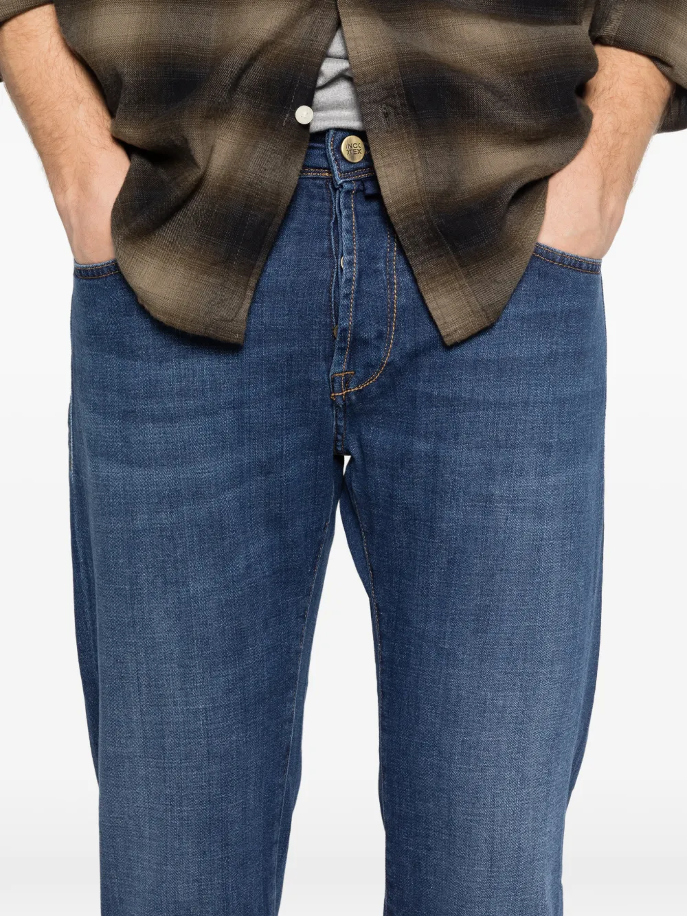 Incotex Jeans met vervaagd effect Blauw
