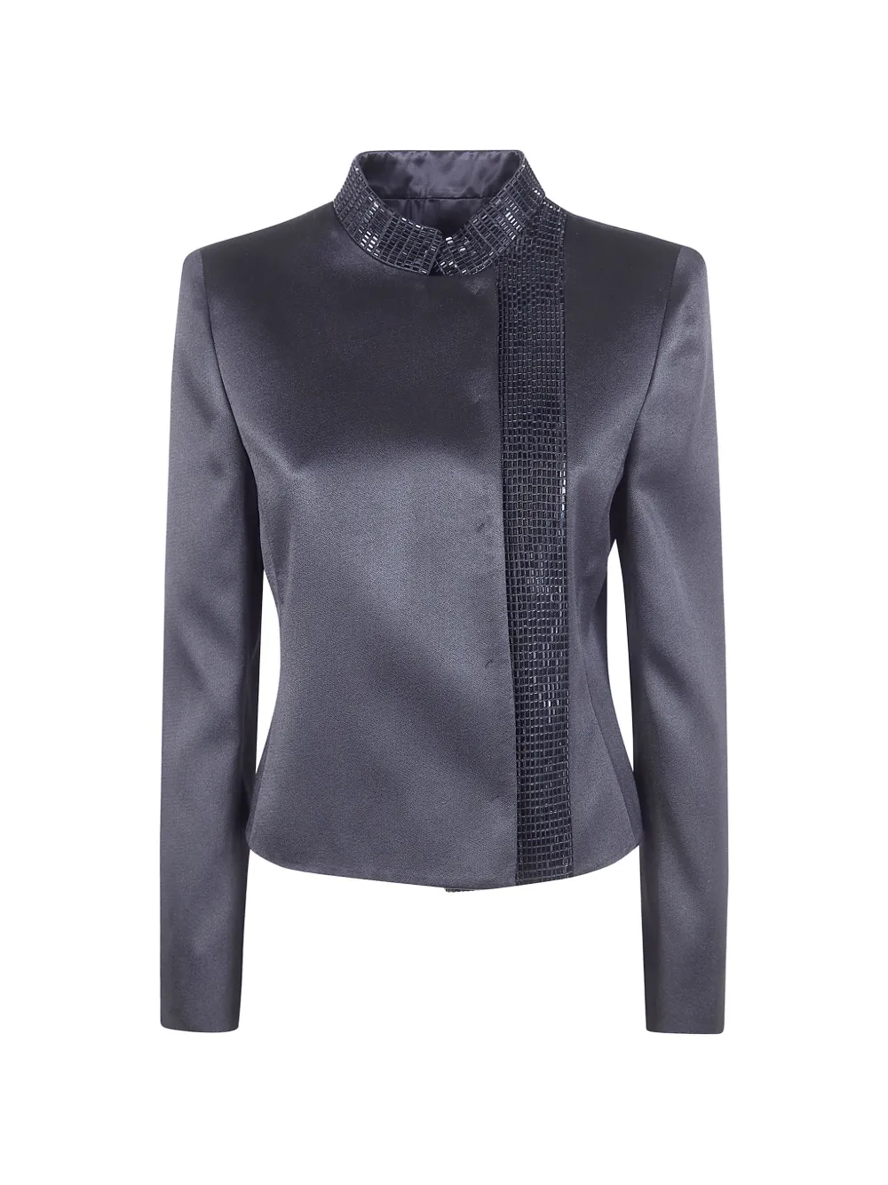 Giorgio Armani mandarin-collar jacket - Grigio