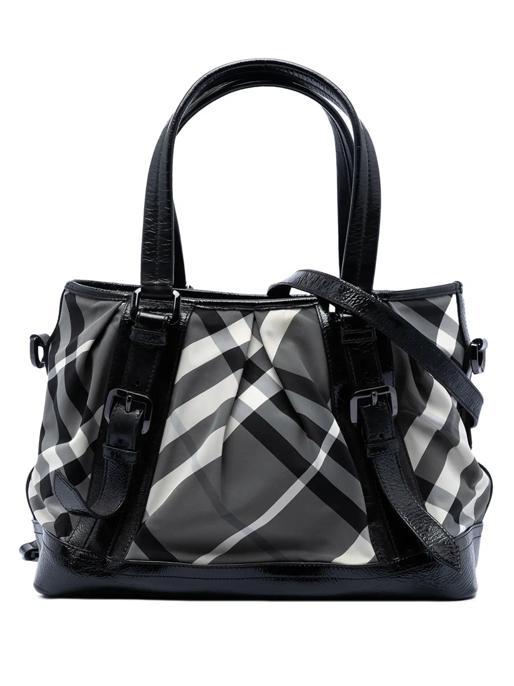 Burberry Pre-Owned 2000-2017 Beat Check Nylon Lowry satchel - Nero