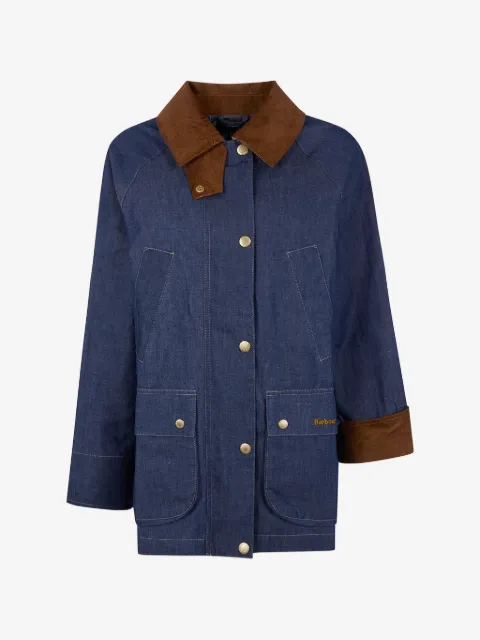 Barbour Asker corduroy-collar denim coat