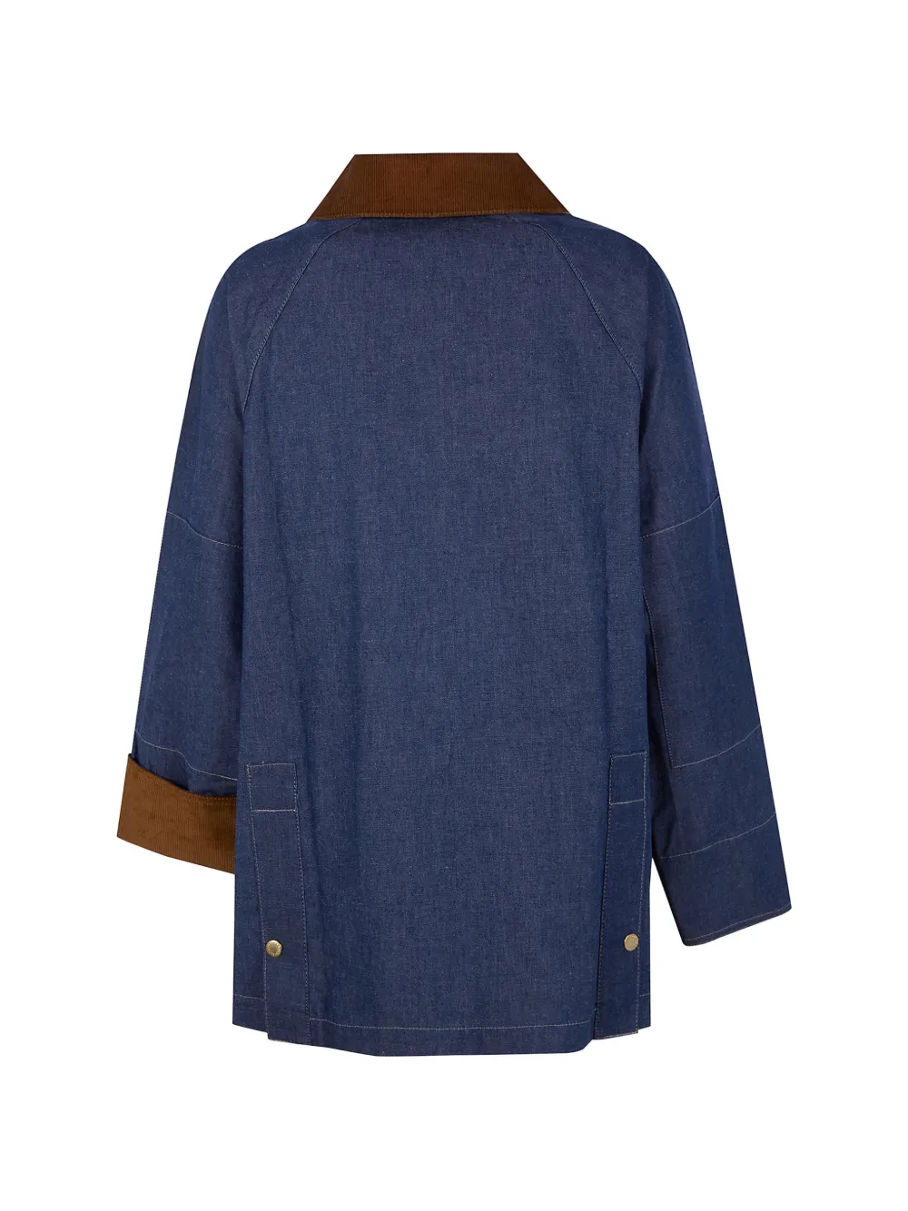 Barbour Asker denim jas met ribfluwelen kraag Blauw