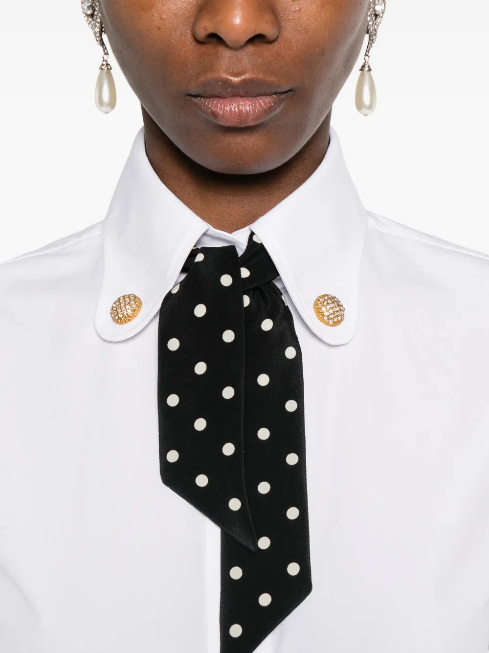 polka dot detail shirt