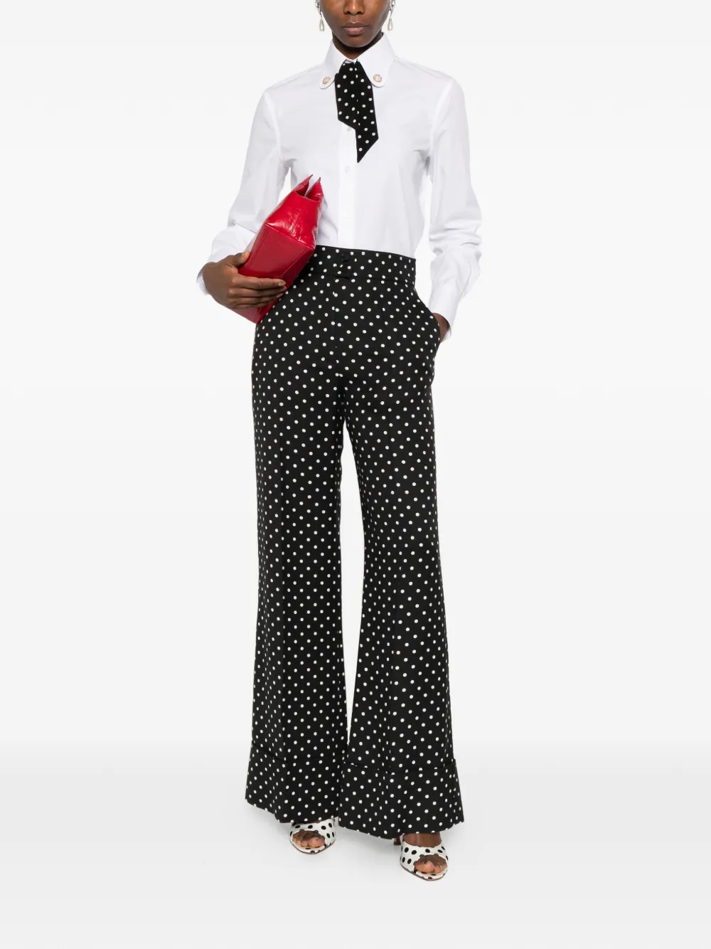 polka dot detail shirt
