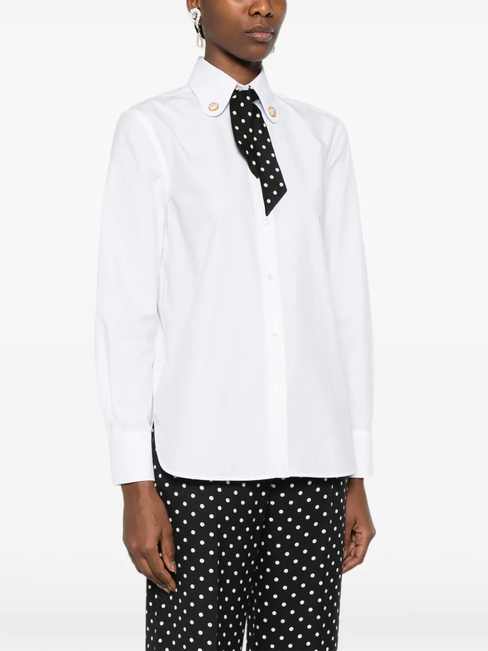 polka dot detail shirt