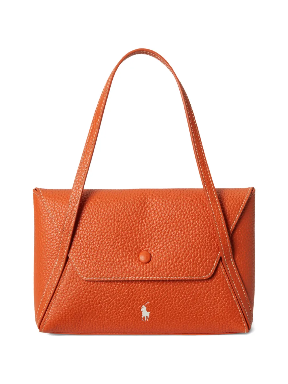 Polo Ralph Lauren mini pebble-leather tote bag - Arancione