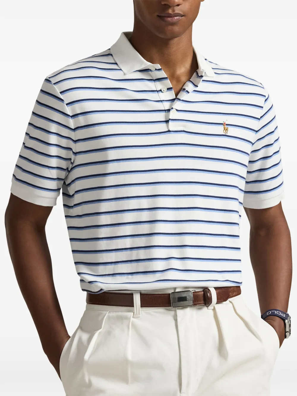 Polo Ralph Lauren Poloshirt met gestreept logo Wit
