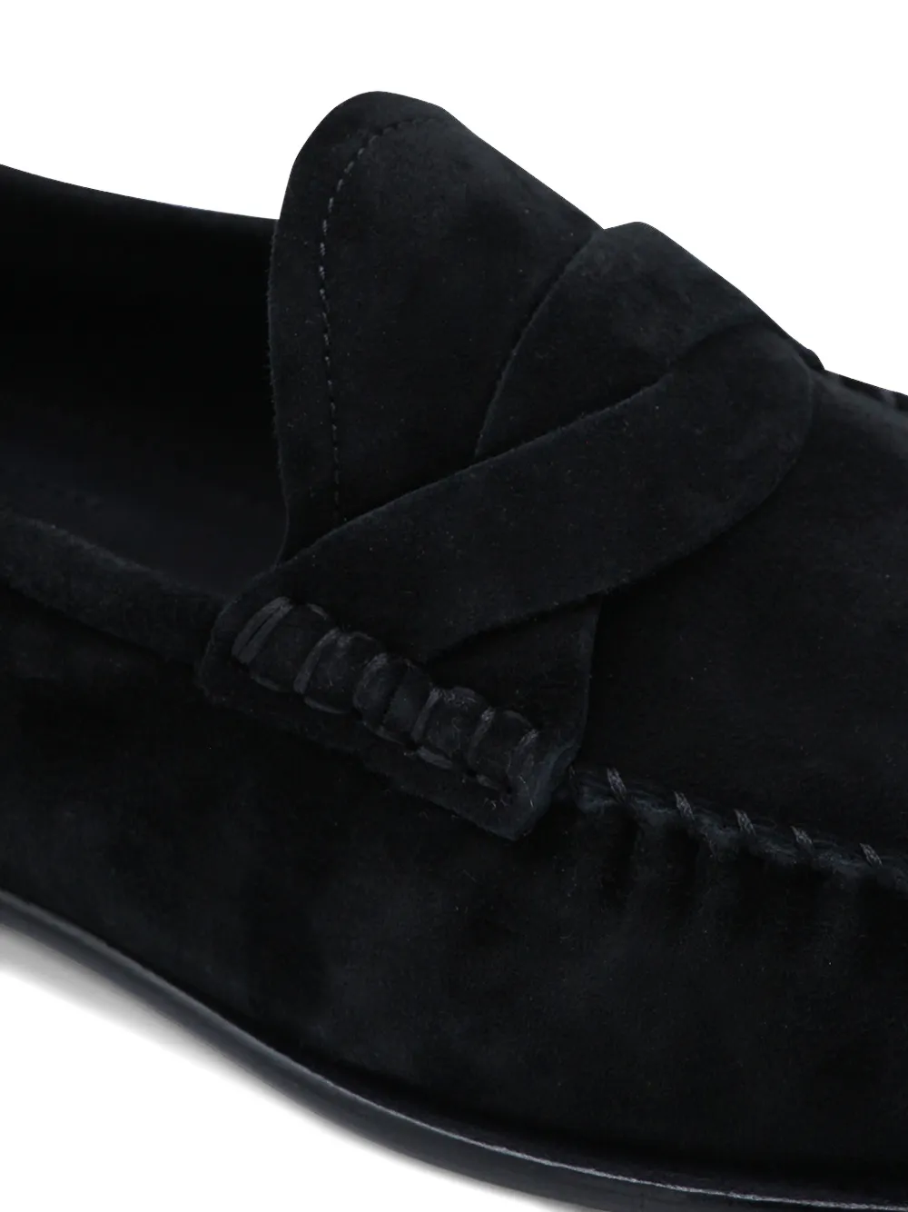 TOM FORD Suède loafers met gevlochten band Zwart