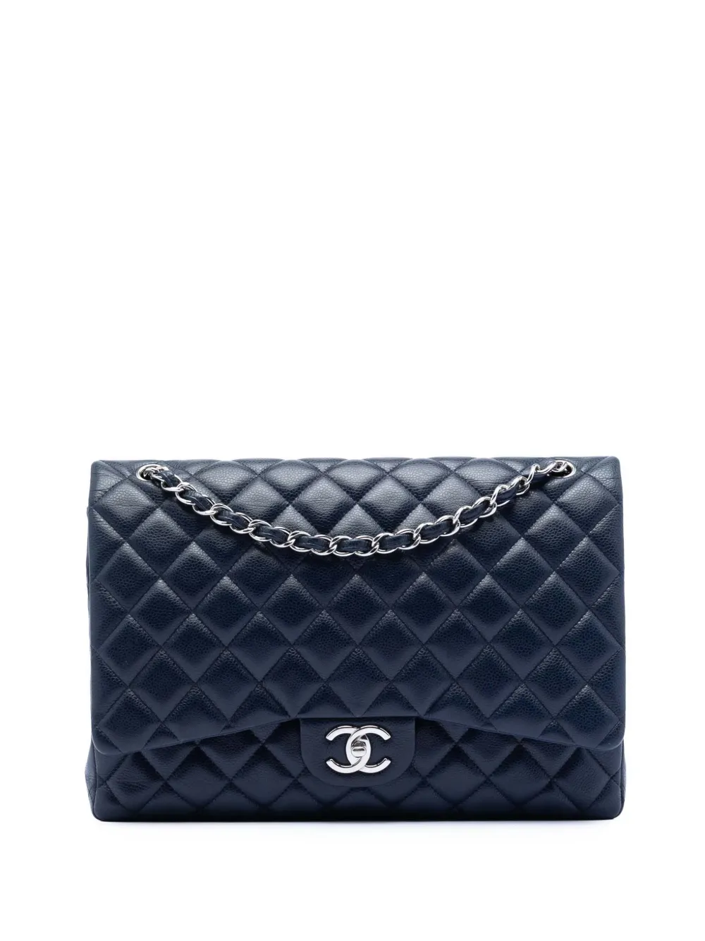 CHANEL Pre-Owned 2011 Maxi Classic Caviar Double Flap shoulder bag - Blu