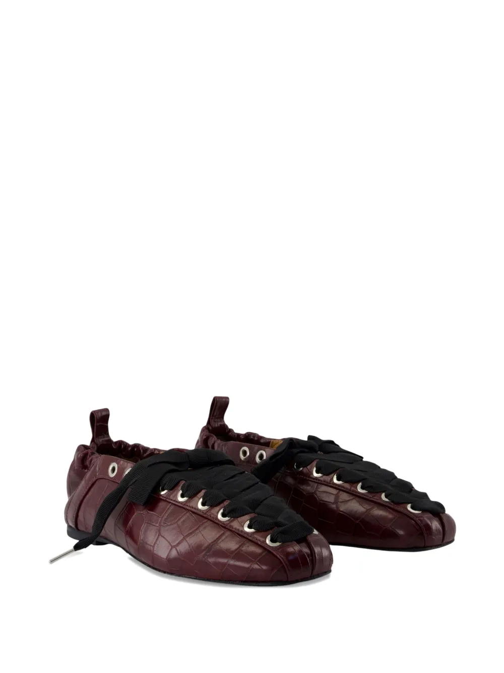 GANNI Ballerina's met veters en ringlets Rood