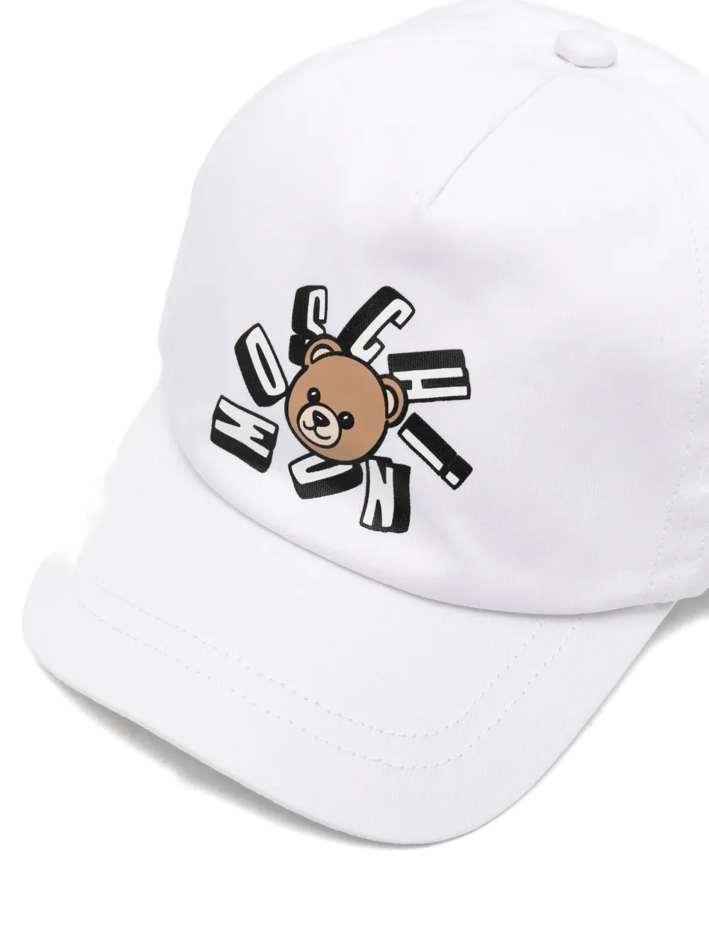  Moschino Kids Teddy Logo Cap - White 