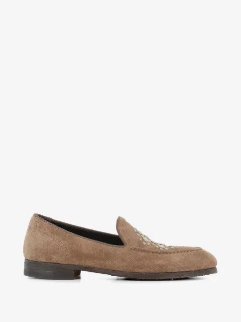 Alberto Fasciani studded suede loafers