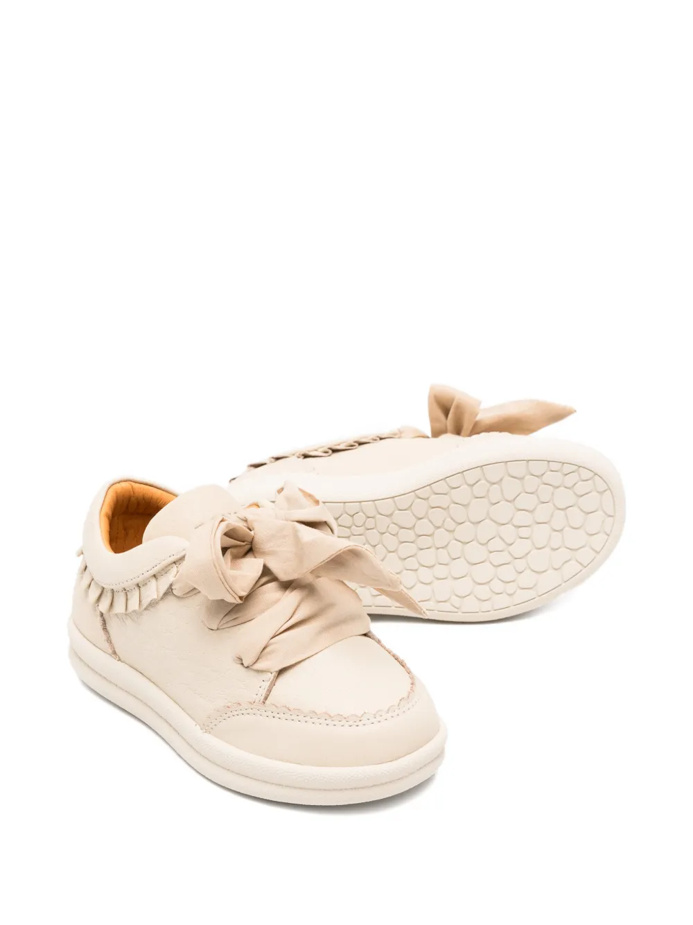 Donsje Lexley sneakers met ruches Beige