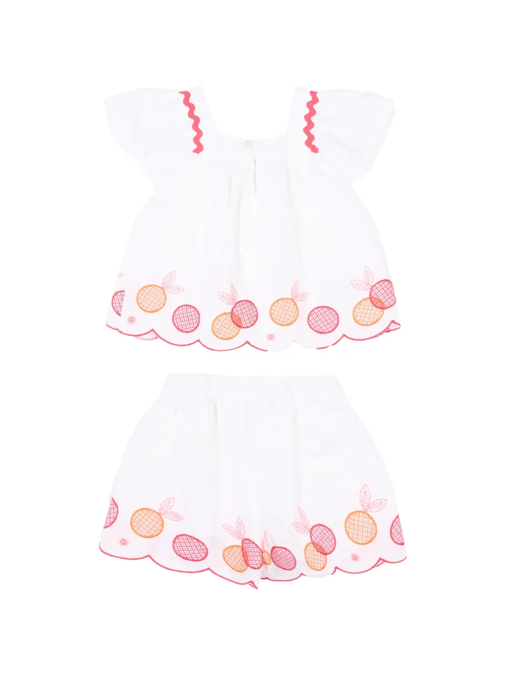Embroidered-Detail Shorts Set