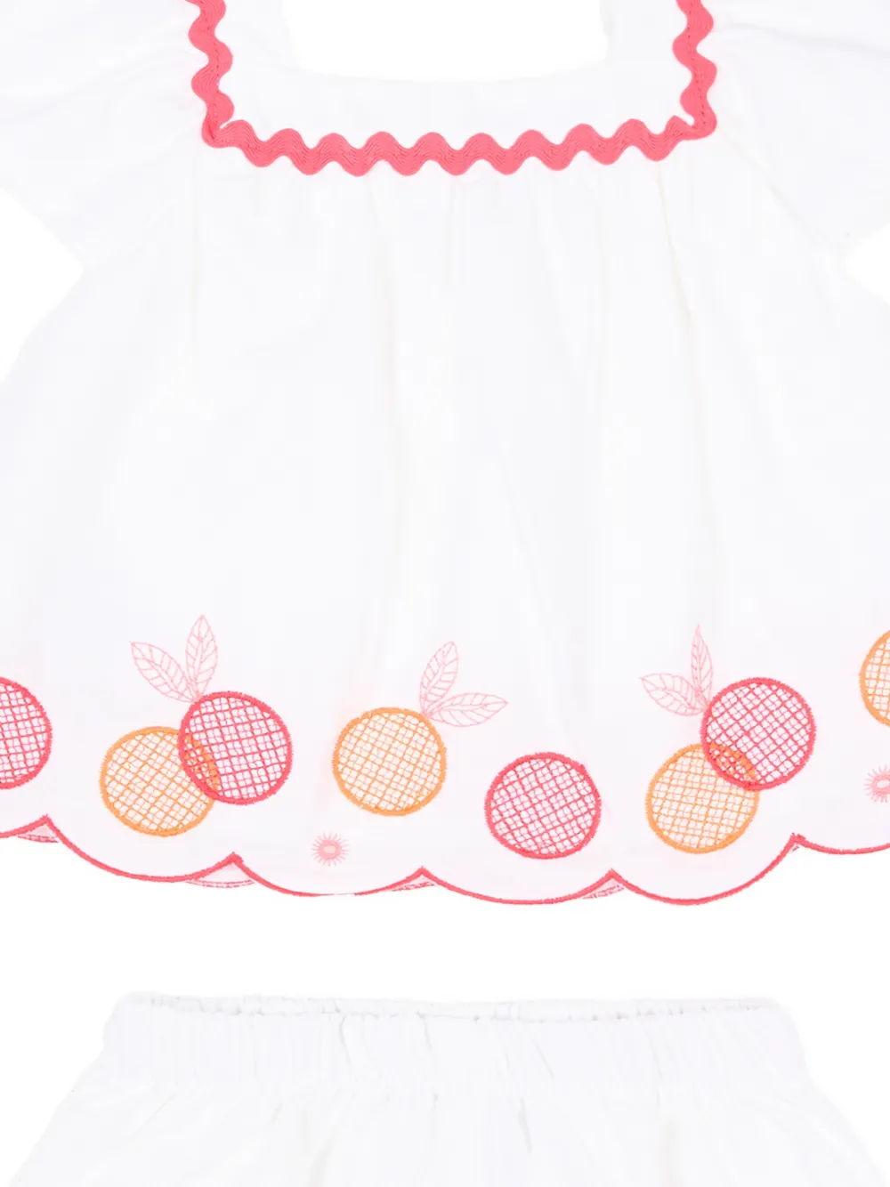 Embroidered-Detail Shorts Set