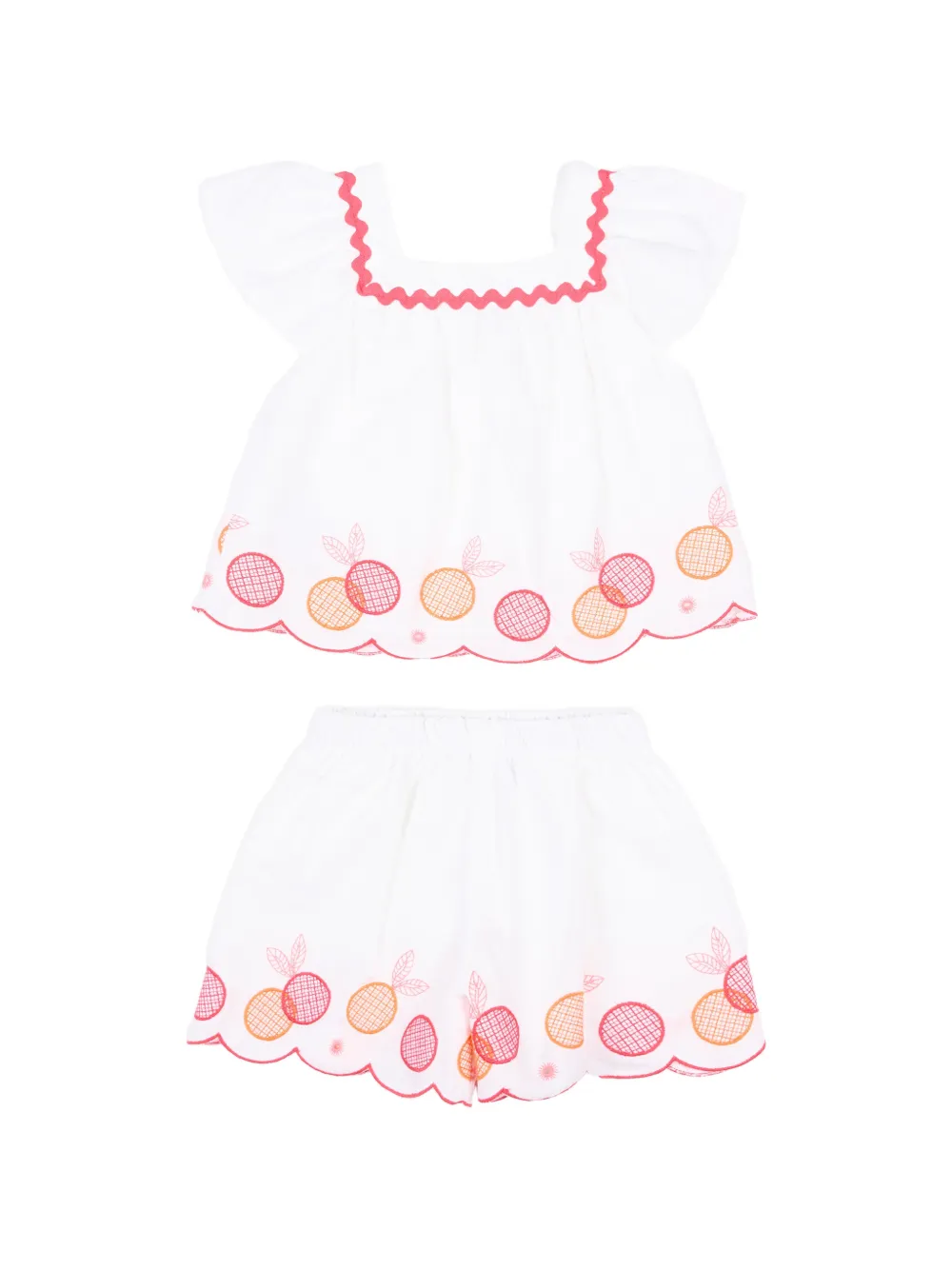 Mayoral embroidered-detail shorts set - Bianco