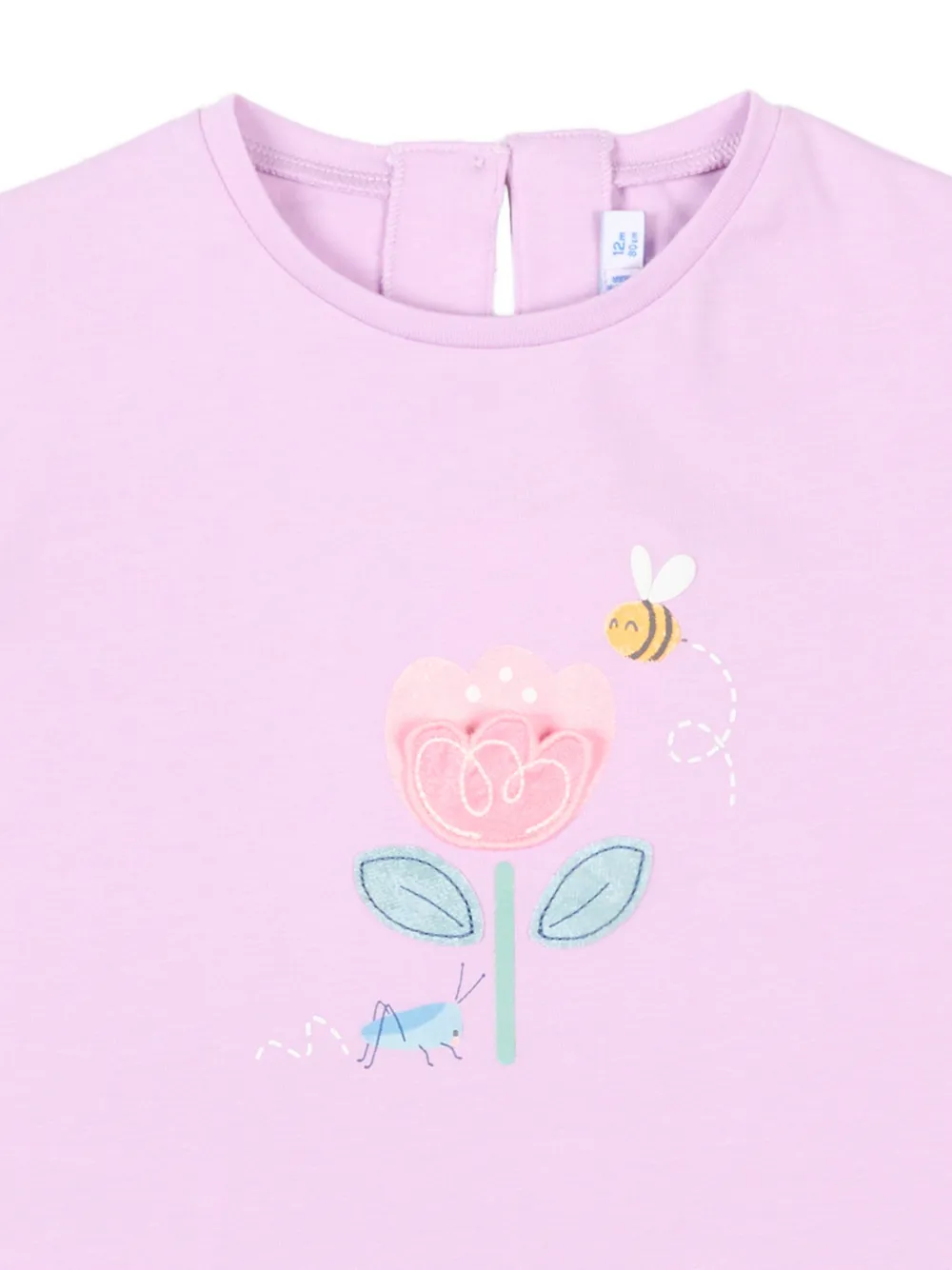 Mayoral T-shirt met bloemen-applicatie Paars