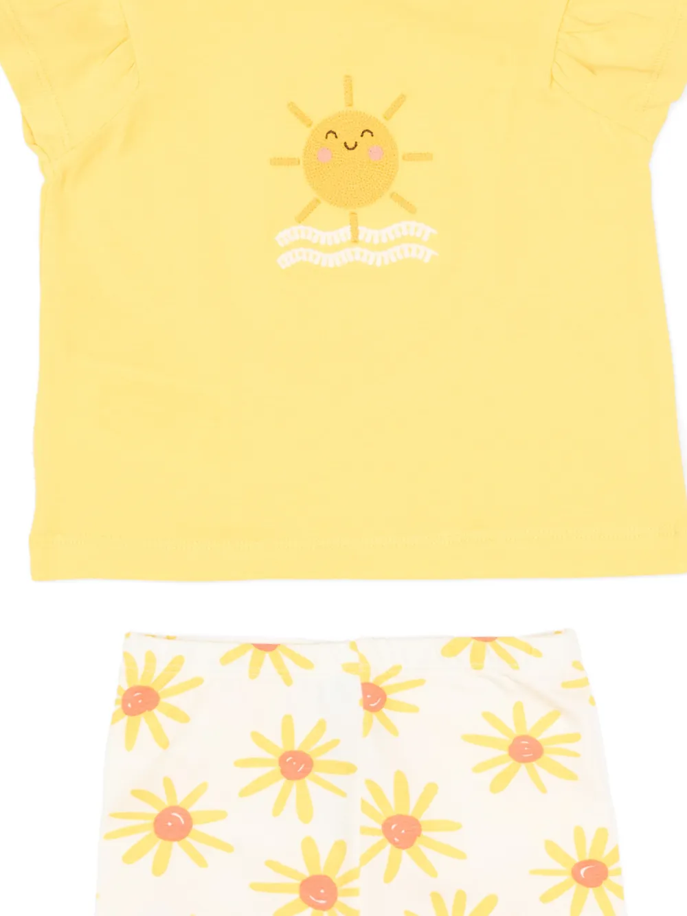  Mayoral Ruffled Floral-print Leggings Set - Yellow 