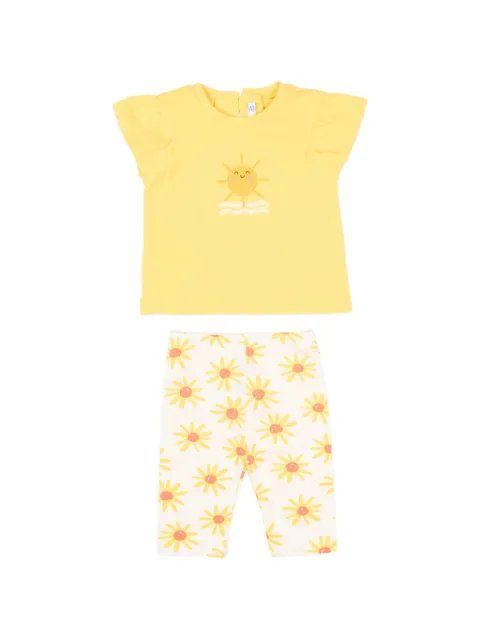 Mayoral set de leggins con estampado floral y volantes