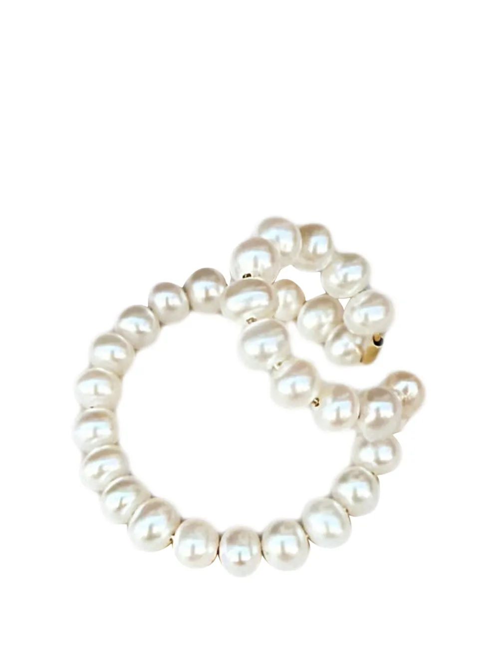 Saskia Diez double pearl earcuff - Nude