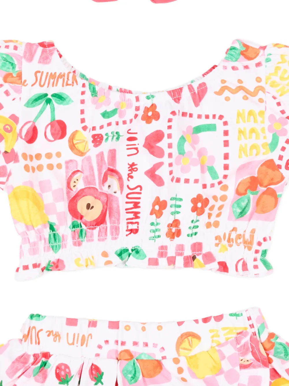  Mayoral Fruit-print Ruffle Shorts Set (set Of Three) - Pink 