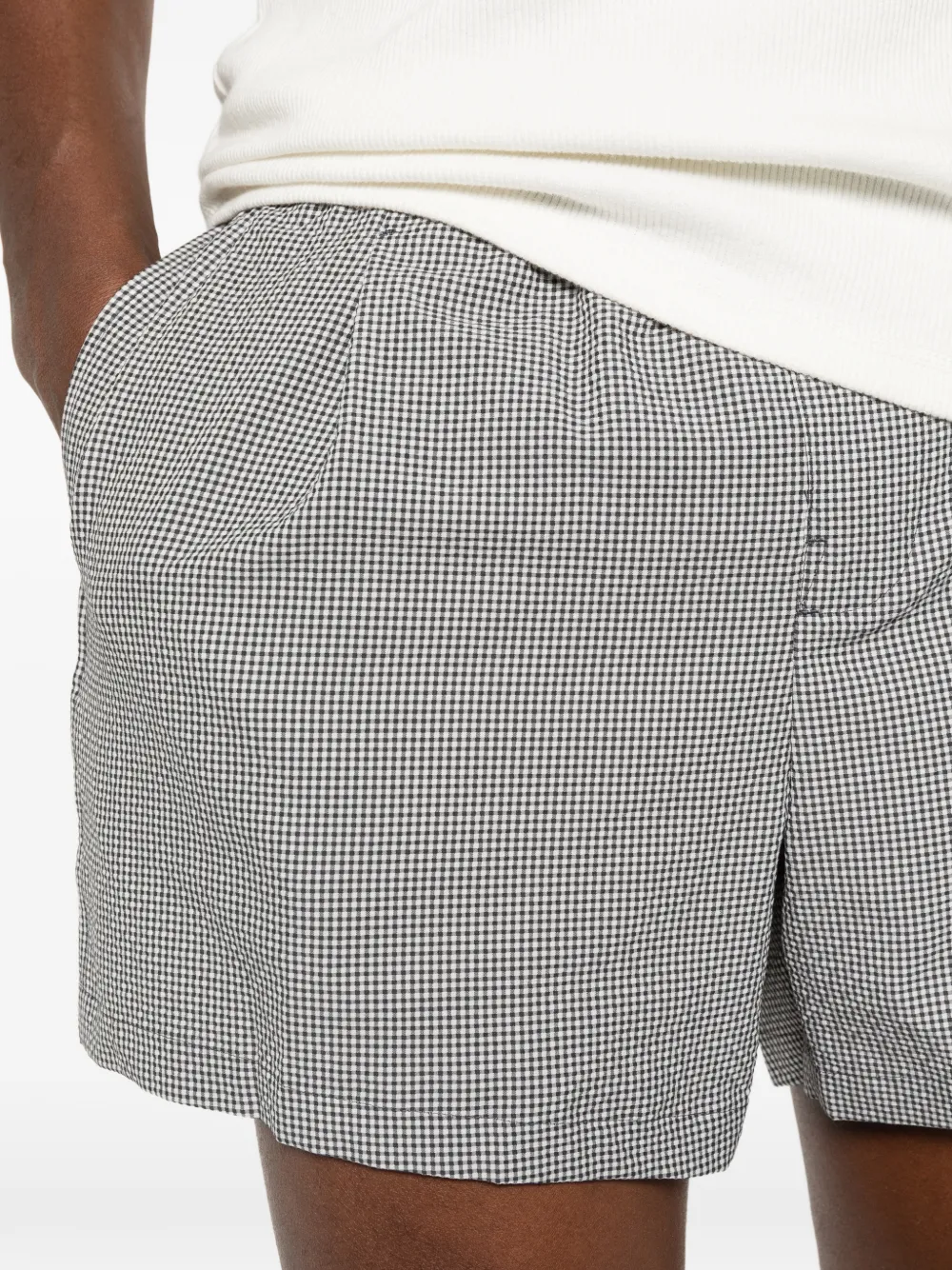 OUR LEGACY Geruite shorts Zwart