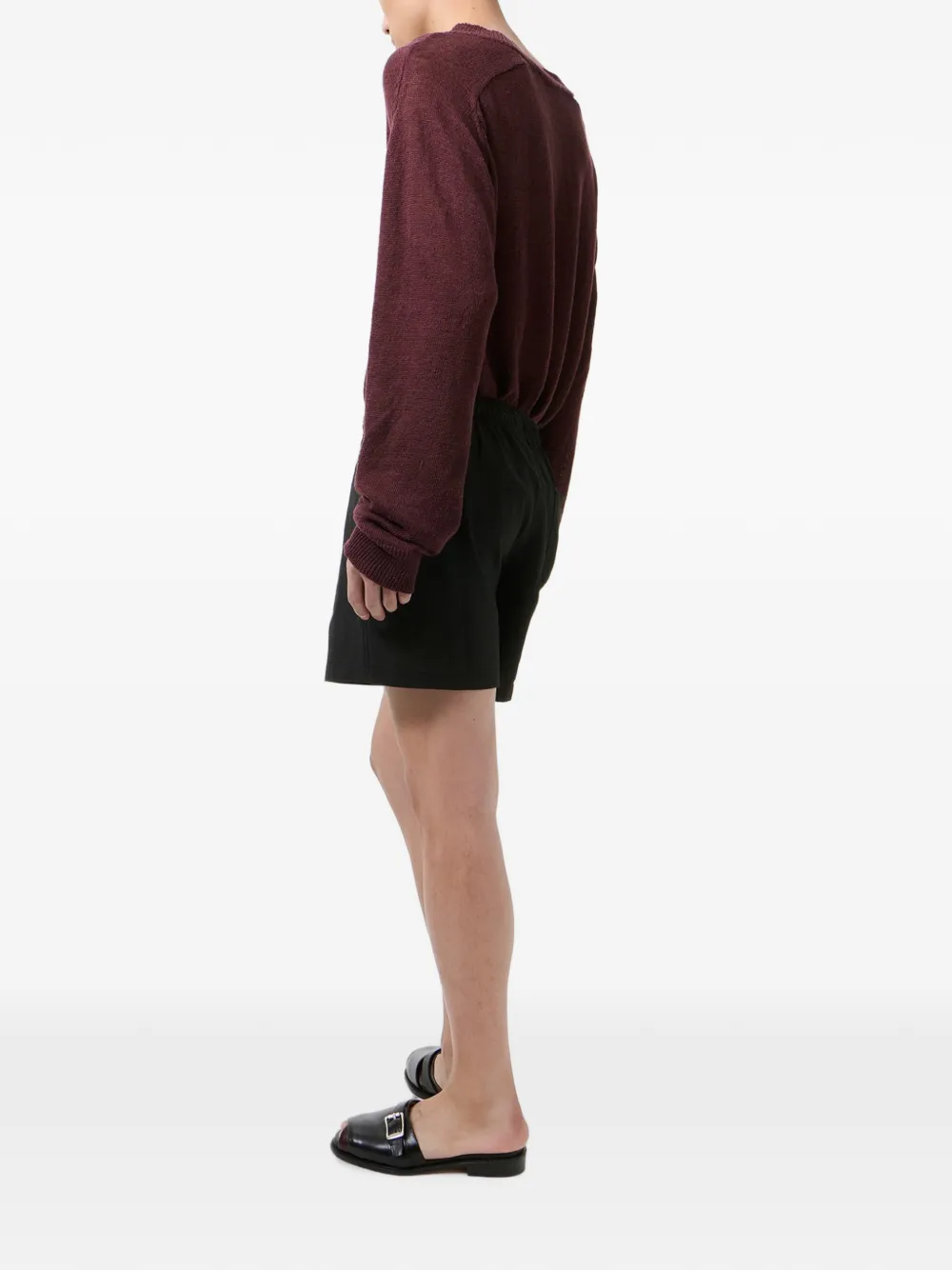 OUR LEGACY Seersucker shorts met plooien Zwart