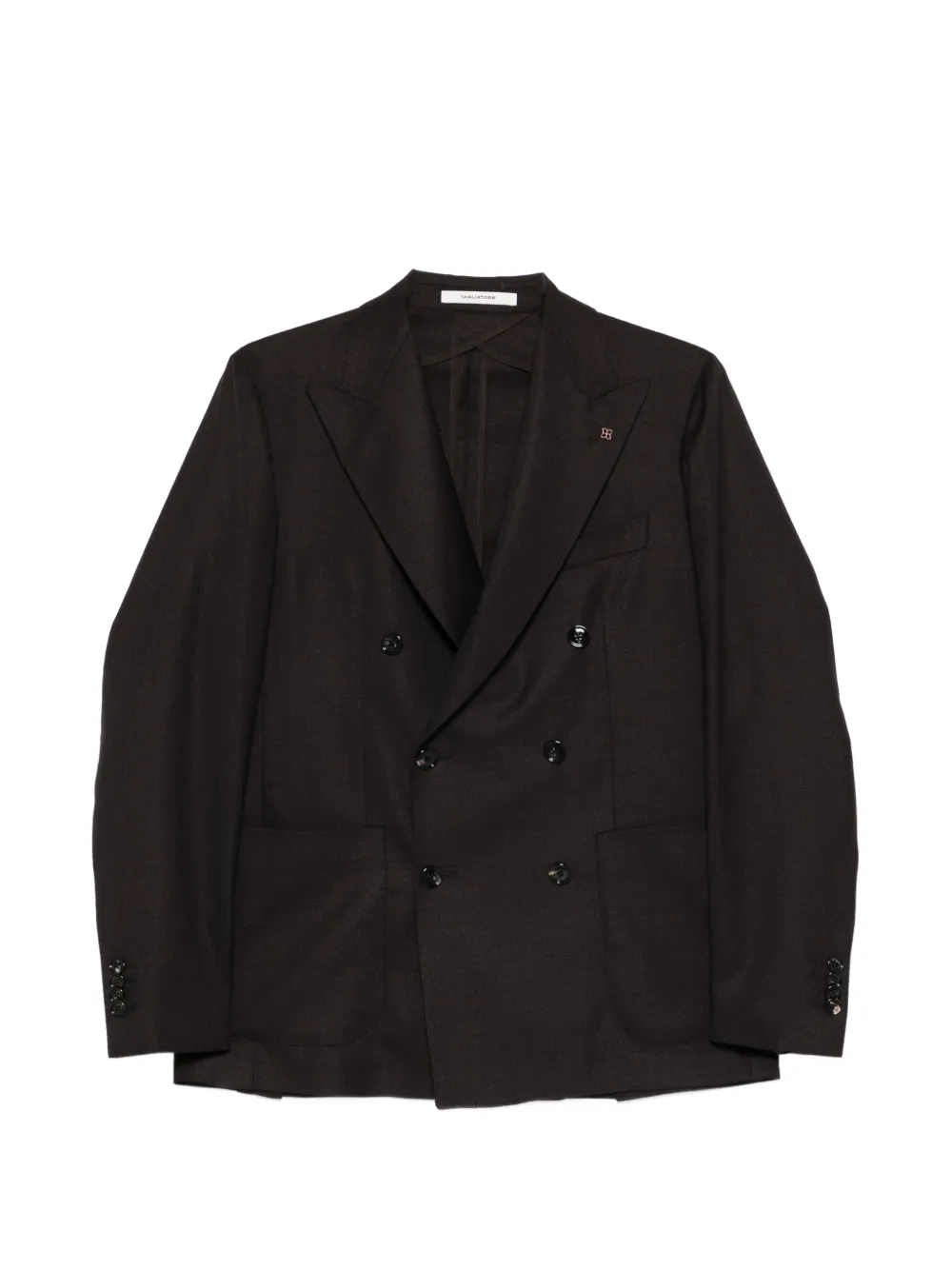 Tagliatore double-breasted peak-lapel blazer - Braun