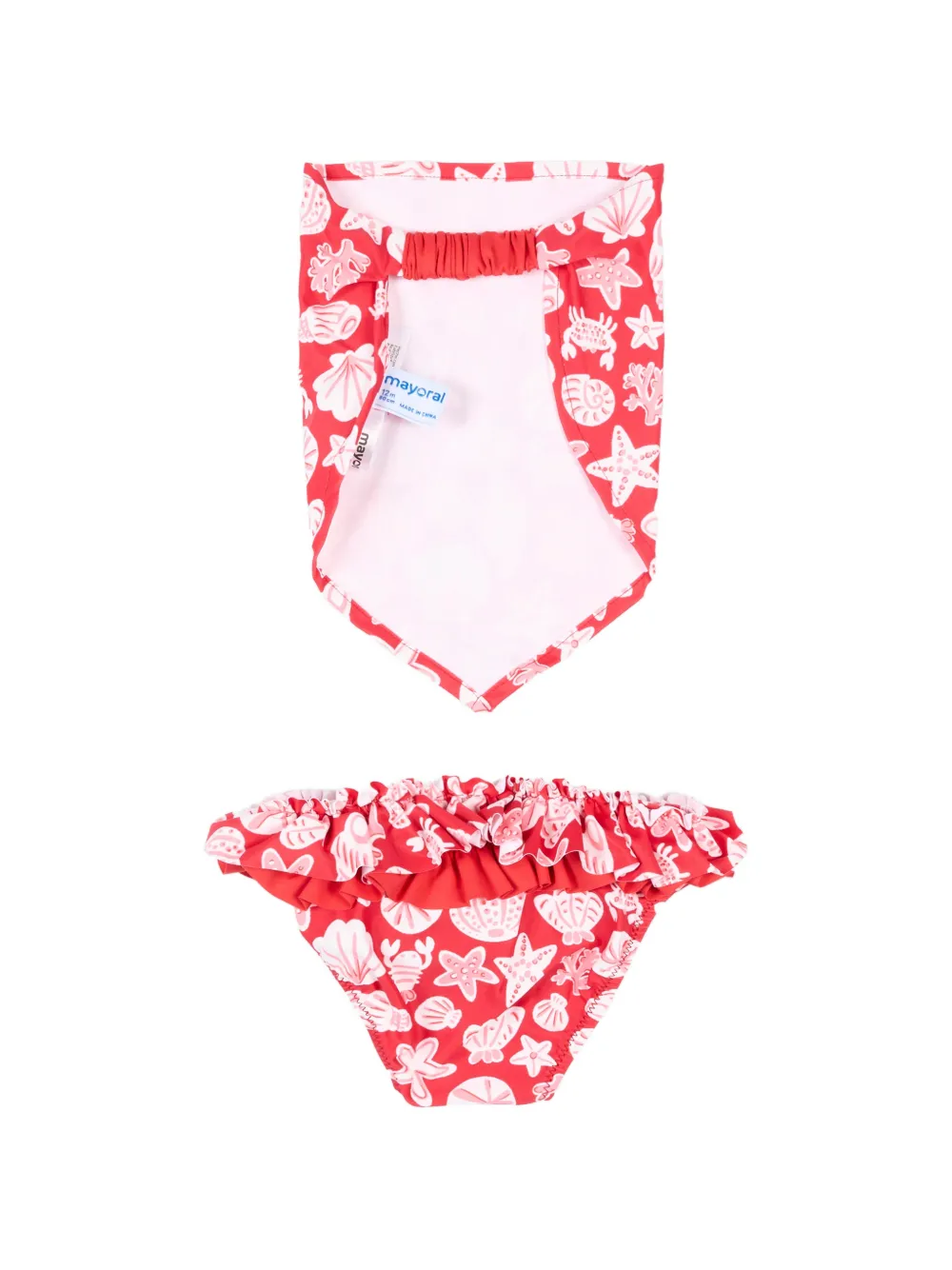  Mayoral Ruffled Printed Bikini Set - Red 