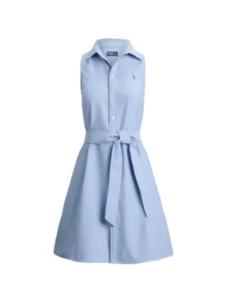 Polo Ralph Lauren Belted Sleeveless Shirt Dress | Blue