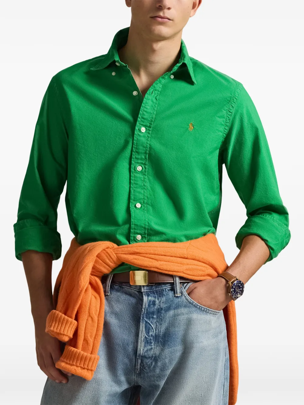 Polo Ralph Lauren Overhemd met knopen en logo Groen