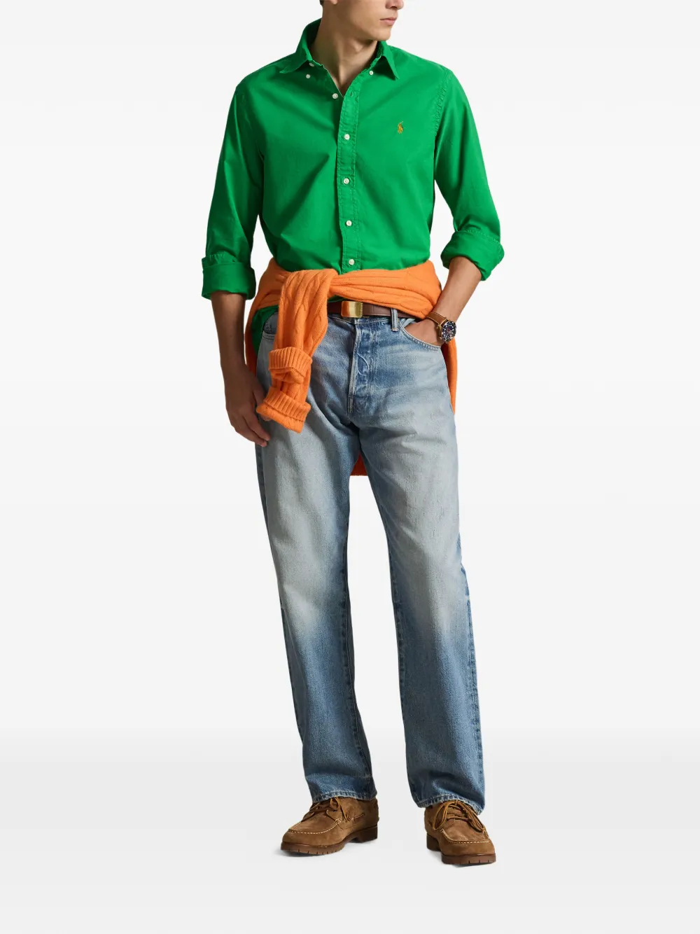 Polo Ralph Lauren Overhemd met knopen en logo Groen