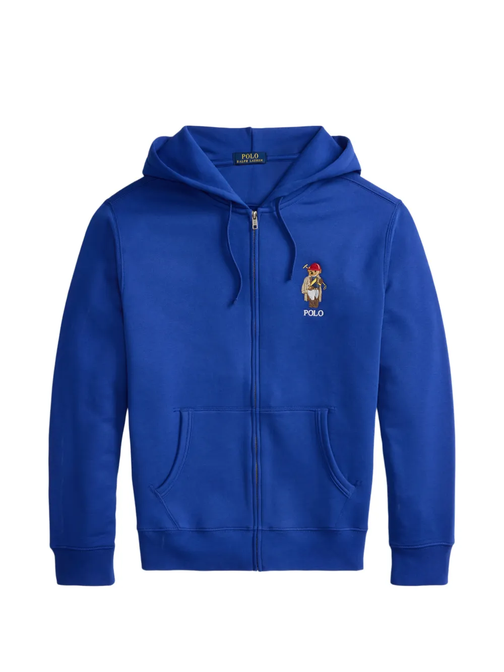 Polo Ralph Lauren bear-embroidered zip-up hoodie - Blu