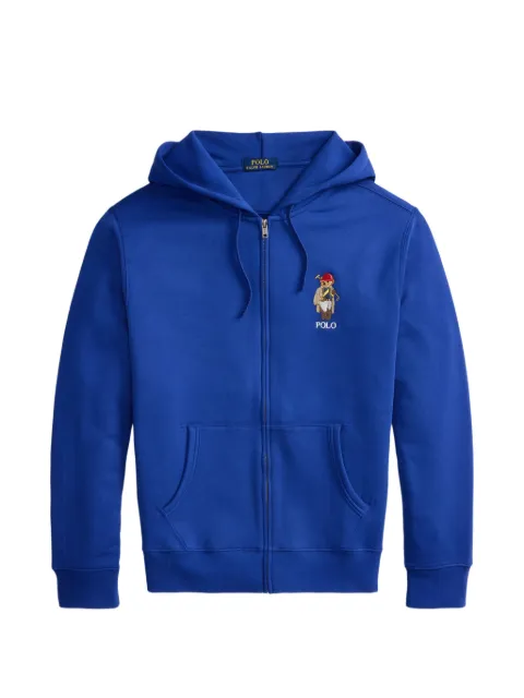 Polo Ralph Lauren bear-embroidered zip-up hoodie