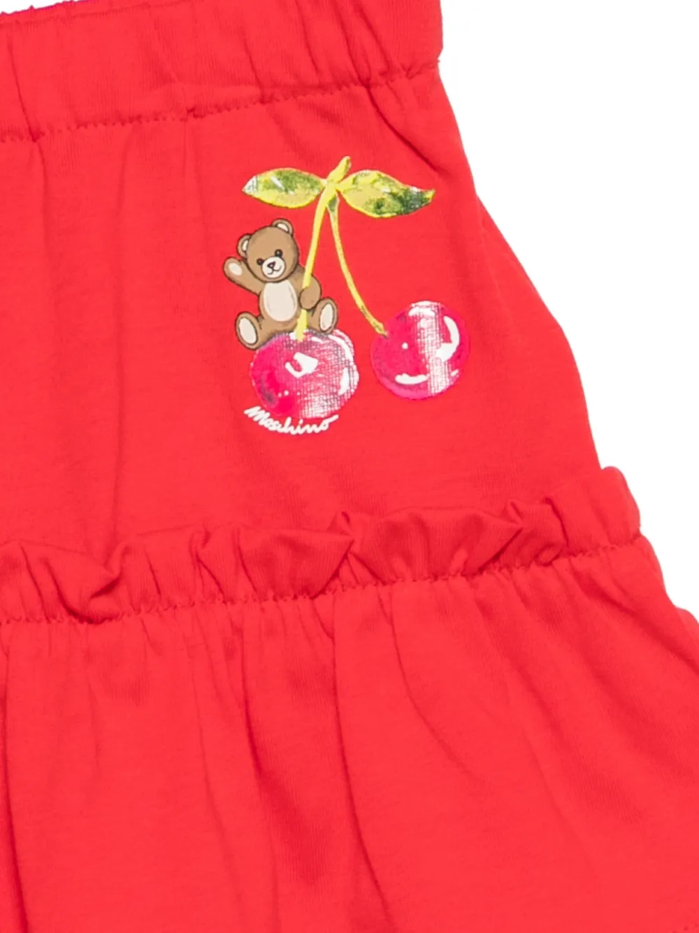  Moschino Kids Ruffled Bear-print Skirt - Red 